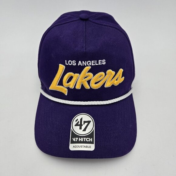 Los Angeles LAKERS NBA Basketball Overhand Script Snapback Baseball Cap Hat '47 - Picture 1 of 9